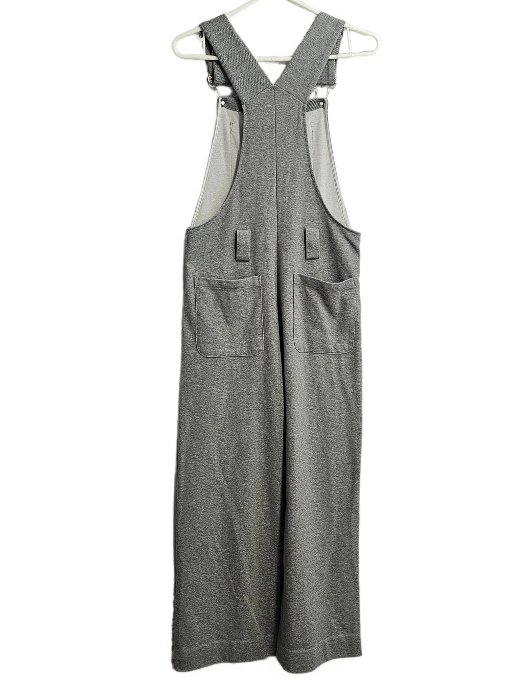 Commense Classic Gray Wide-Leg Jersey Knit Bib Overalls Womens